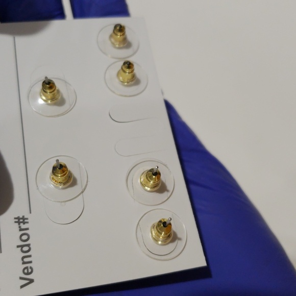 Elegant Set of 3 Gold tone Stud, Drop Earrings - Stylish Women's Fashion Jewelry - Picture 9 of 10